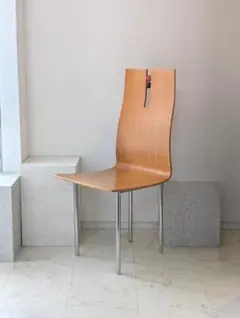 A_ビンテージ プライウッド チェア 木製 椅子 ボール付き ポストモダン 珍品