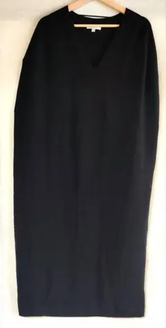 マメクロゴウチ 黒 ノースリーブ Vネックニット ワンピース XXL　ユニクロ