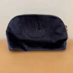 美品　Dior ネイビー ベルベット ポーチ