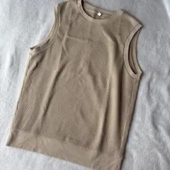 UNIQLO ワッフルベスト ベージュ 160 カットソー