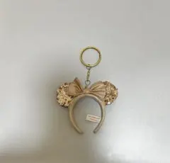 ミニーマウス風ゴールド耳キーホルダー