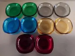 カラフルガラス皿10枚セット