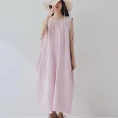 ネストローブ♡超撥水バックVネックノースリーブワンピース