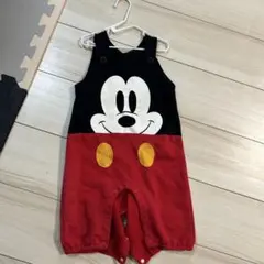 ミッキーマウスロンパース 赤黒 90センチ　ディズニー