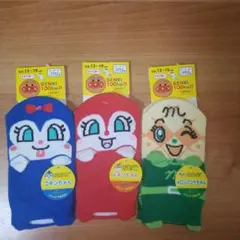 13~19cm パペット靴下3足セット　アンパンマン