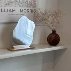 【3連休中100円引き】ウェーブデコミラー 鏡 卓上ミラー 変形ミラー 韓国