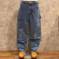 送料無料 USA古着 ディッキーズ デニムペインター ワークパンツ ストリート