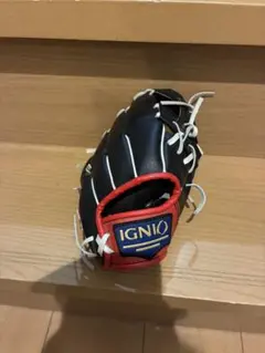 IGNIO 軟式野球グローブ ブラック レッド 子供用のサムネイル