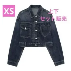 【セット販売】デニムジャケット　ハート　セットアップ　zara gu ジャケット