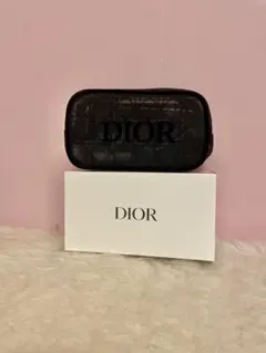 Dior メッシュポーチ 黒　新品　箱あり