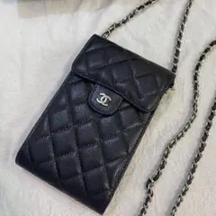 美品CHANEL シャネル ノベルティ スマホショルダー チェーンポーチ