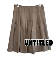 【アンタイトル】膝丈スカート　プリーツスカート　タックフレアスカート　オフィス
