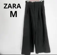 ZARA ハイウエスト 黒 ワイドパンツ ブラック レディース M ザラ