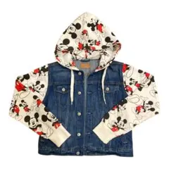 ディズニー　リメイク　デニムジャケット　Gジャン　ミッキー　一点物