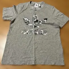美品adidas カモフラージュ Tシャツ グレー