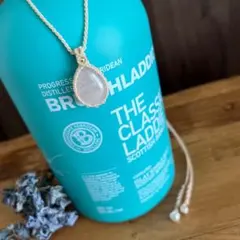 ＊やさしいピンクのローズクオーツ・マクラメネックレス＊（糸キナリ）