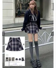 GRL インパン裏地付ツイードミニスカート