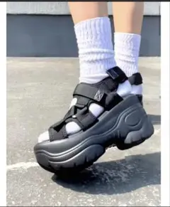 スポーツサンダル ブラック 厚底