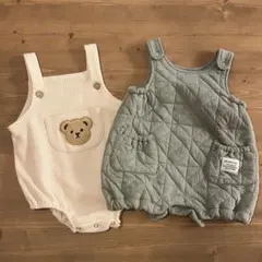 BEAMS miniキルティングロンパース 70 &くまサロペット 2点セット