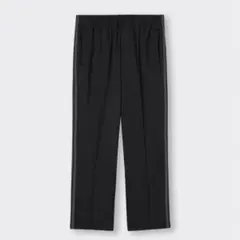 GU ストレートトラックパンツ サイドストライプ ブラック L 美品