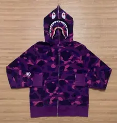 ★激レア APE パープル カモ シャークパーカー M パーカー kaws