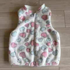 ハート柄　フリースベスト　120