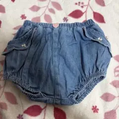 futafuta いちご刺繍付きデニム風パンツ 70-80