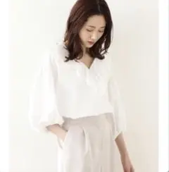 2【M】ローファッジ 福田美和コラボ マルチウェイボウタイブラウス 