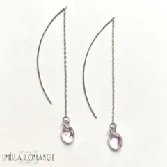 k*o様 SALE！ピンクの雫 クリスタル 輝きアメリカンピアス★ハンドメイド