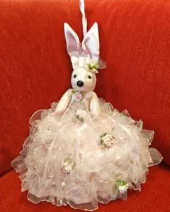 うさぎ ぬいぐるみ ポーチ付き ピンク ドレス