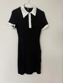 鱈*様 SHEIN ブラックミニワンピース 半袖 Sサイズ