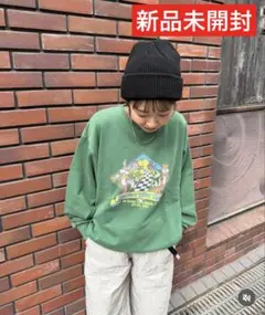 【WEB限定】Vintage likeスウェットトップス　グリーン　アサプロ