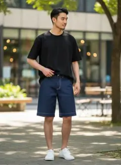 eternal 岡山デニムショートパンツ ダークブルーのサムネイル
