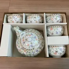日本クラフト　NIPPON CRAFT 庫山窯　急須と茶碗のセット 花柄