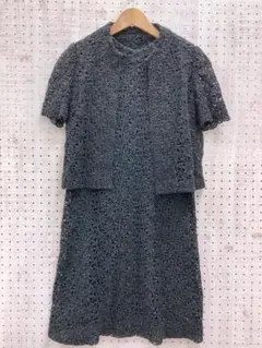 レトロ古着 フェミニン ボタニカル 総レース ワンピース ボレロセット