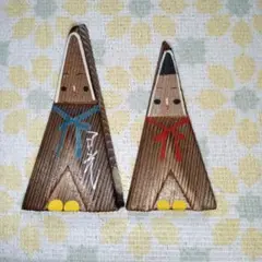 お杉わらべ　木製 郷土玩具 人形 2体セット