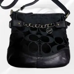 Coach ブラックワンショルダーバッグ チェーン付き