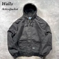 ウォールズ古着00sダック地アクティブジャケット 黒グッドフェードT13.