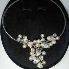 jiRO 花とパールのシルバーペンダント＆ブローチ2wayオメガネックレス