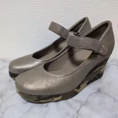 【極美品】No Name ウェッジソール パンプス メリージェーン カモフラのサムネイル