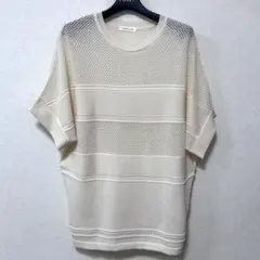 ANNA LUNA ニット カットソー メッシュ M ナチュラル 透け感のサムネイル