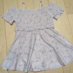 【美品】アプレレクール　スズラン柄シャーリングワンピース水着　100