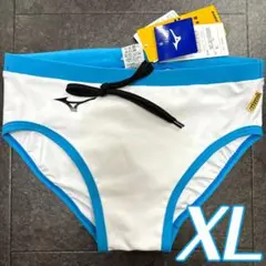 ミズノ　男性用水着　ホワイト×ライトブルー　XLサイズ　新品