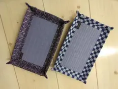 まっちゃん様専用　自然素材コイントレー　青　鯔背　ルーミー青（畳材料使用）新品