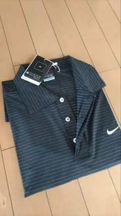 新品 NIKE ナイキ タイガーウッズ ポロシャツ M 黒/ストライプ