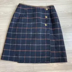 anySiS チェック柄 ラップスカート 膝丈のサムネイル