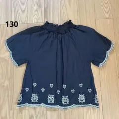 アプレレクール 半袖刺繍ブラウス 130