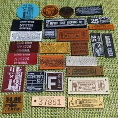 ビンテージ革タグ　ミニチップレザータグ50ピース⑥500 ビンテージ革タグ ミニチップレザータグ50ピース①ハンドメイド素材