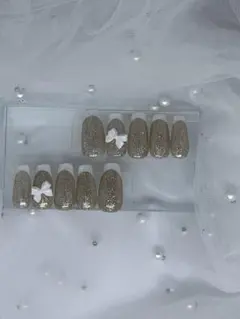 No.30フラッシュ、フレンチ、リボンNail