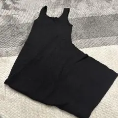 GU ブラック ニット ノースリーブ ワンピース S